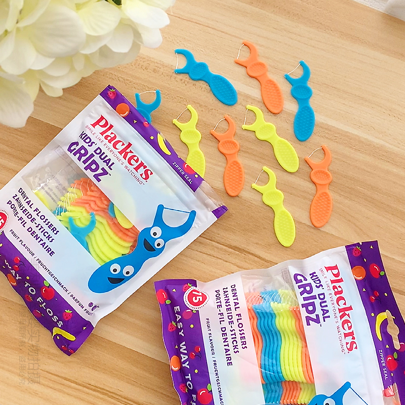 牙线plackers儿童宝宝水果果味学生防蛀便携家庭牙线