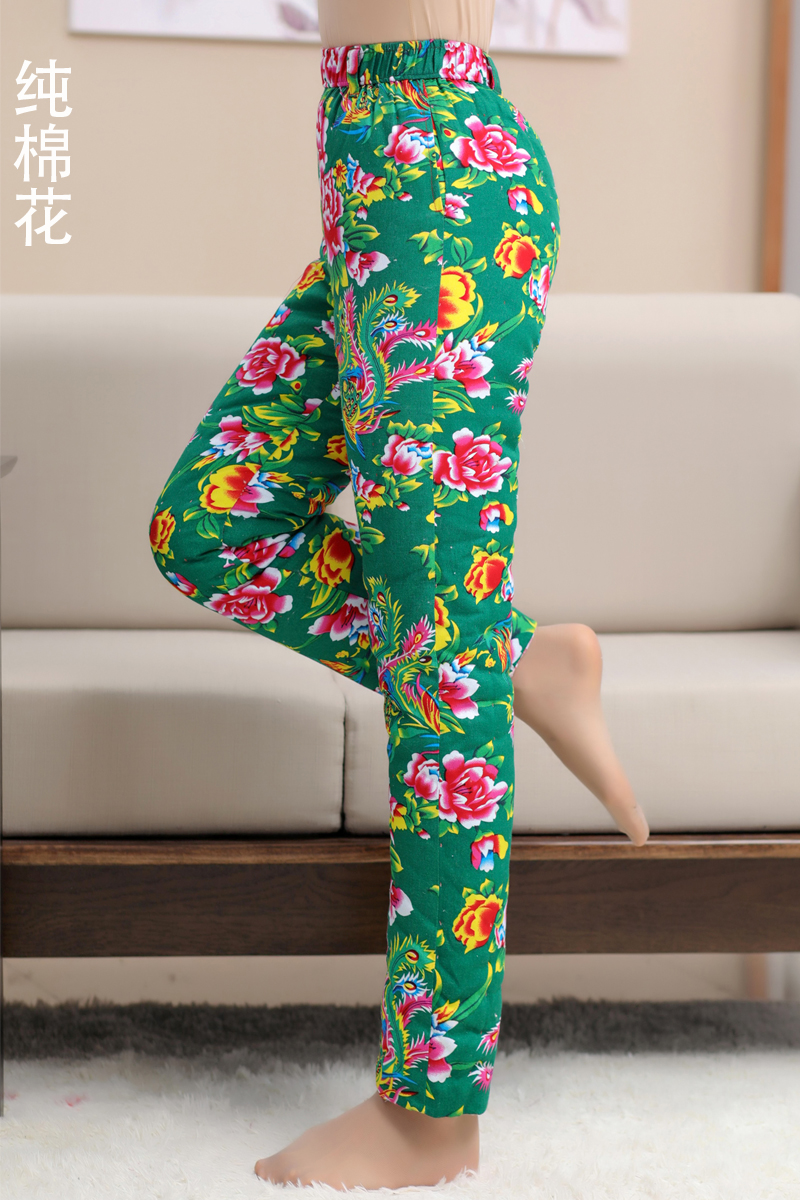 东北秧歌服装演出服新款花布纯棉棉花手工棉裤棉裤