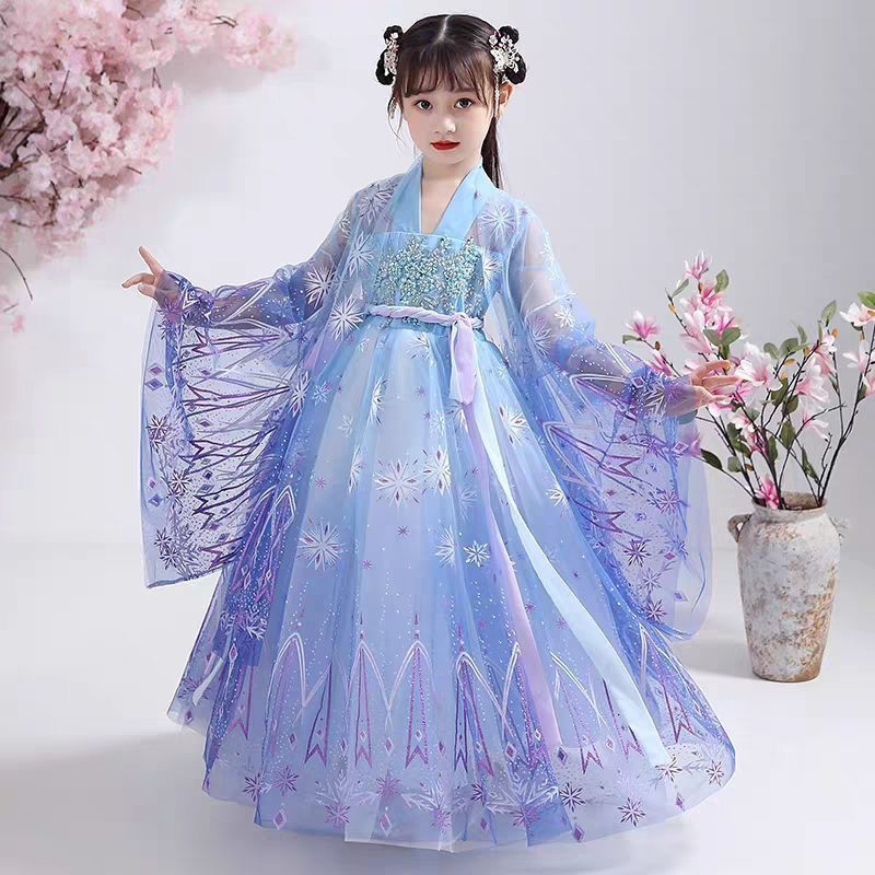 星空汉服女童夏装中国国风春款小女孩超仙飘逸唐装