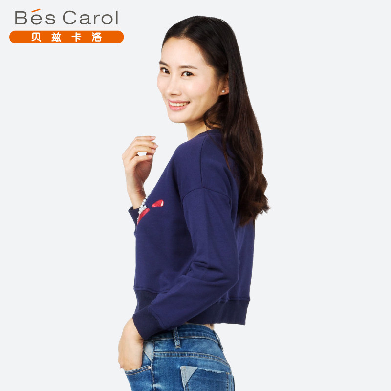 bescarol贝兹卡洛女装卫衣女秋装新款韩版时尚超短高腰卫衣