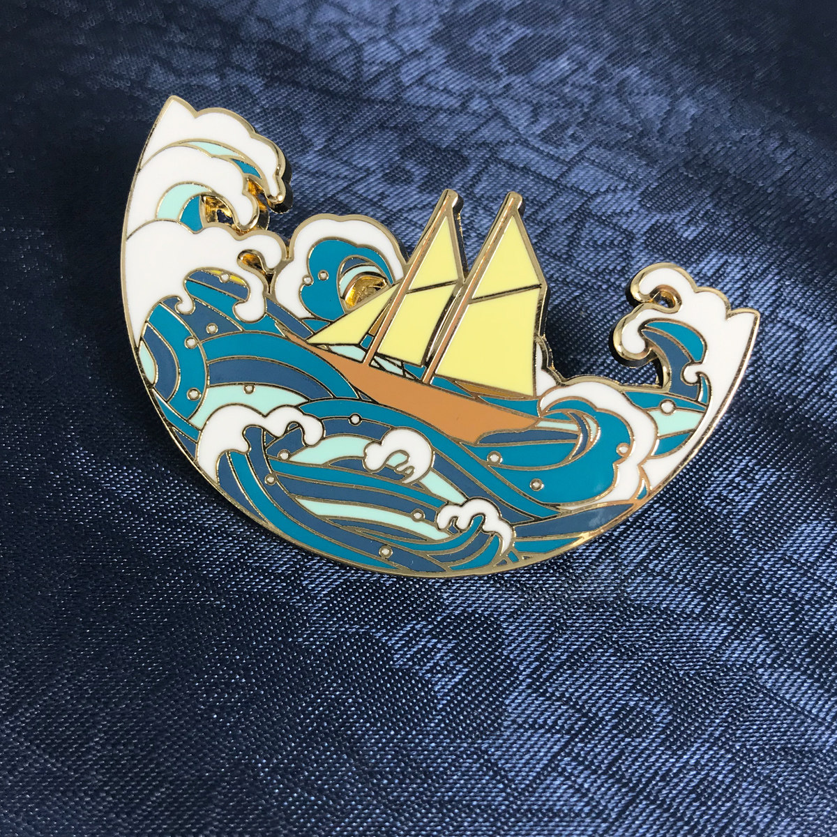 长风破浪会有有时高档珐琅徽章个性文艺海浪胸针胸针