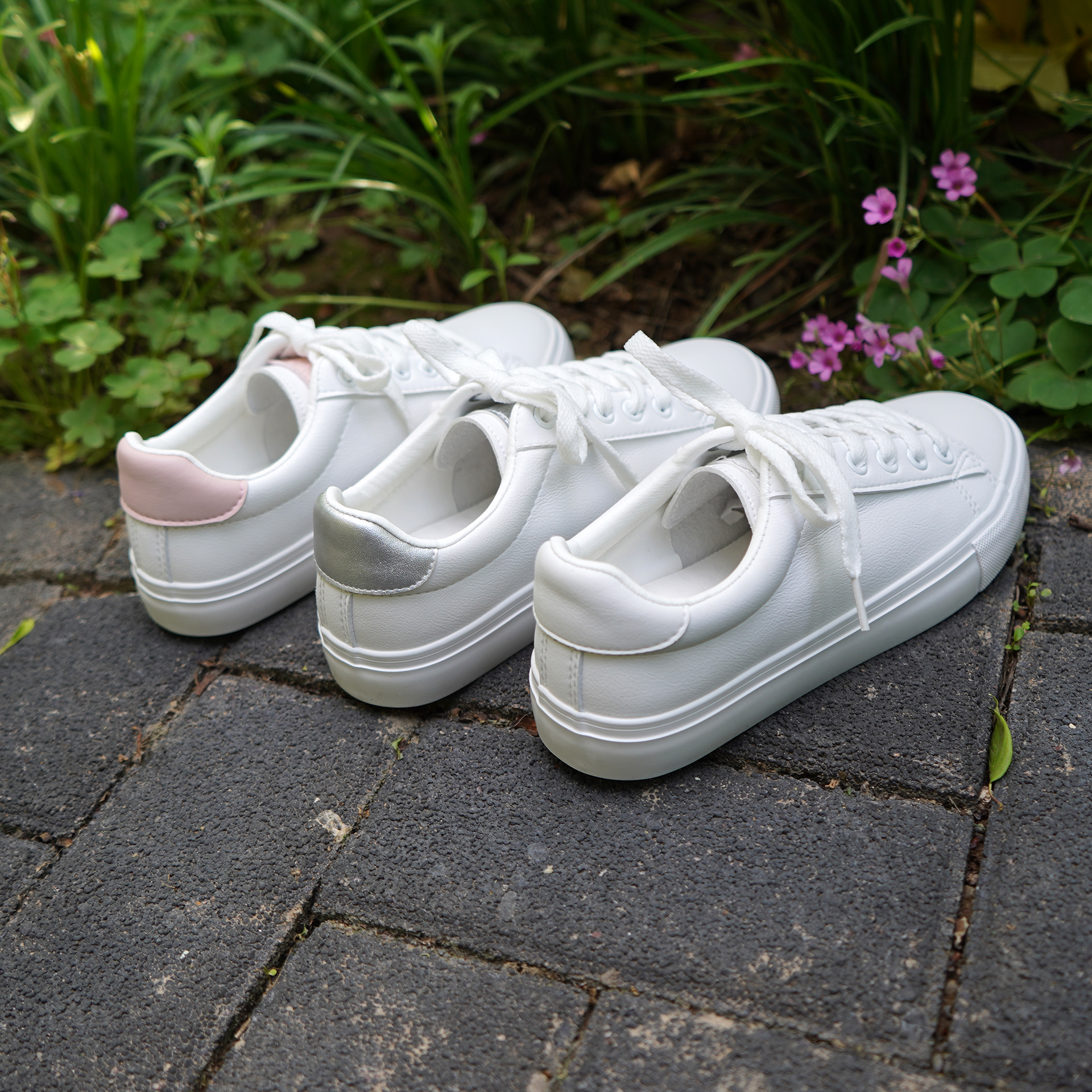 底板色素白色素韩版平女学生小白鞋基础皮面百搭sky帆布鞋