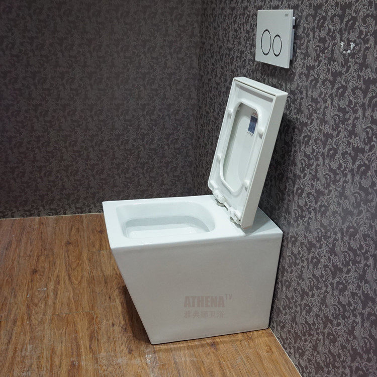 超薄隐藏水箱方形马桶直冲靠墙座便器欧盟ce认证入墙式2389b