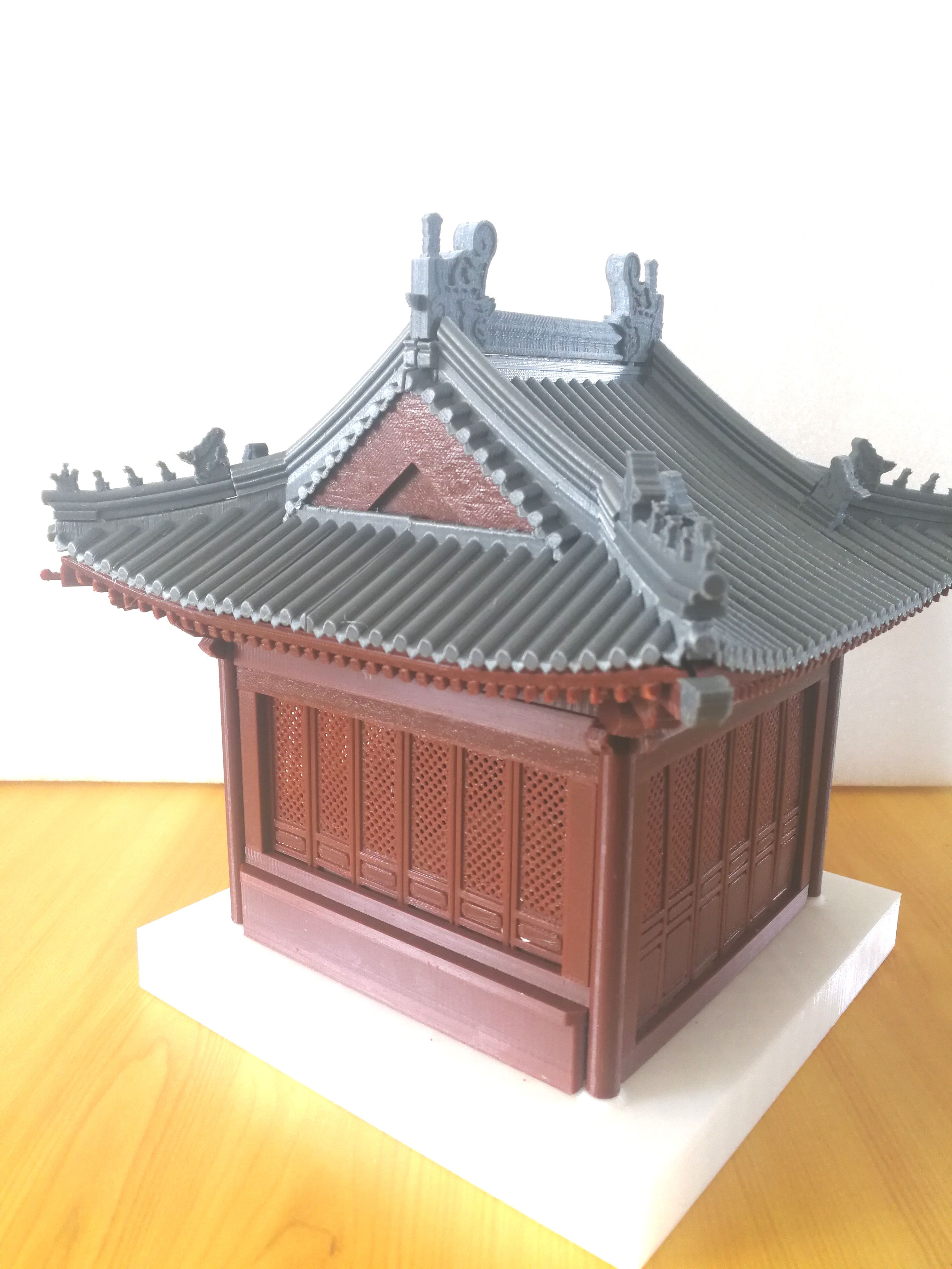 古建筑歇山四角亭中式亭子积木玩具教具榫卯结构其他模型玩具