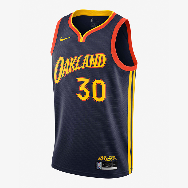 NIKE耐克 库里球衣勇士队nba城市版复古30号酷动城正品912101-728 - 图2