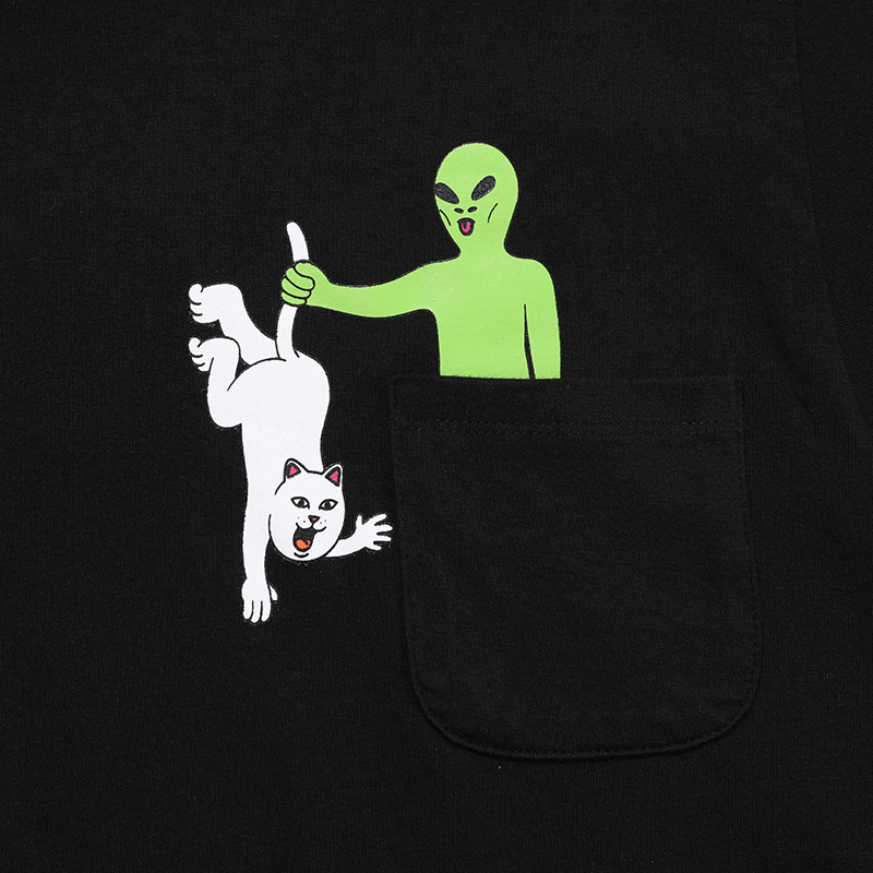 美国潮牌ripndip贱猫中指短袖男女情侣spooflordt恤