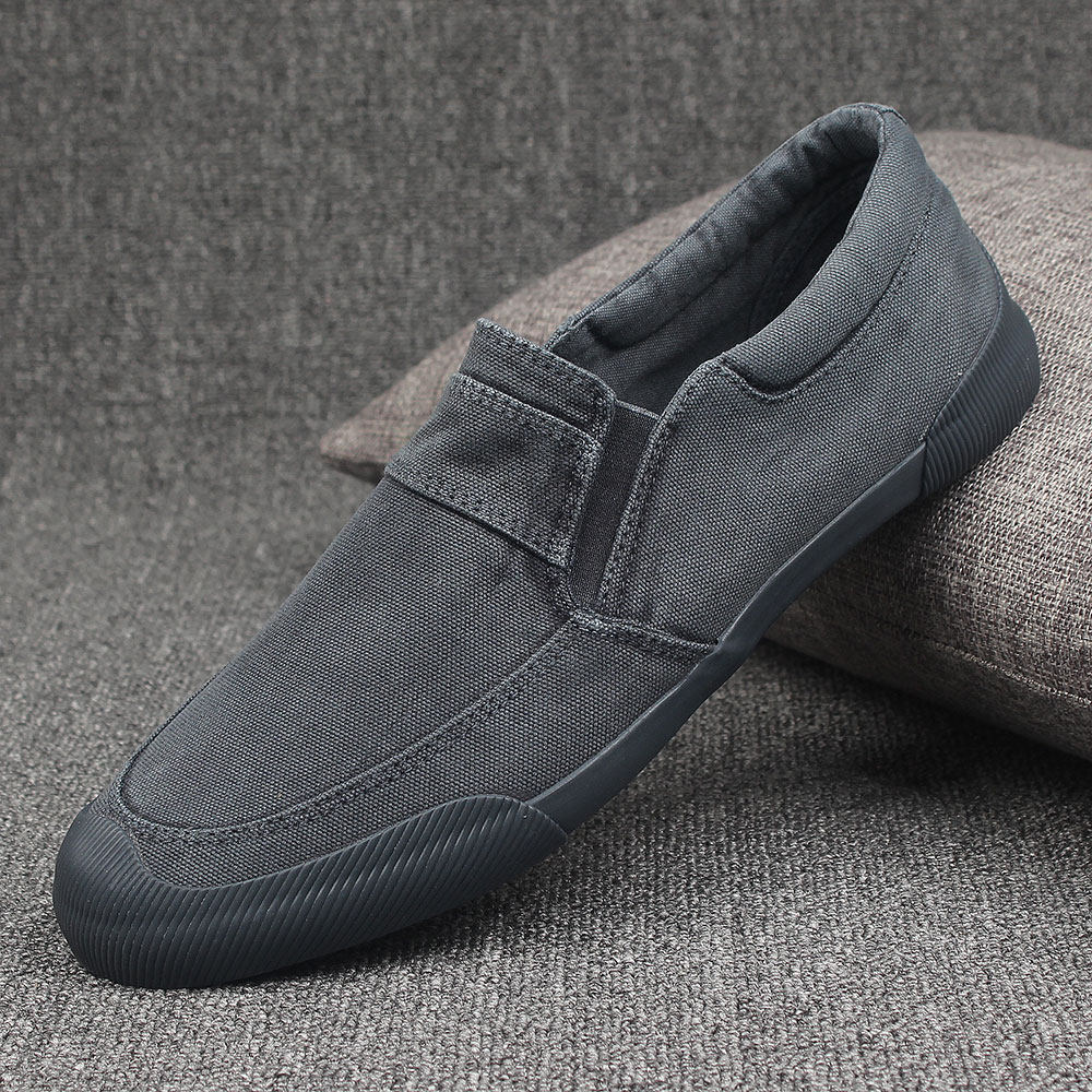 布鞋纯色欧美复古男全棉布透气不臭脚休闲鞋男帆布鞋