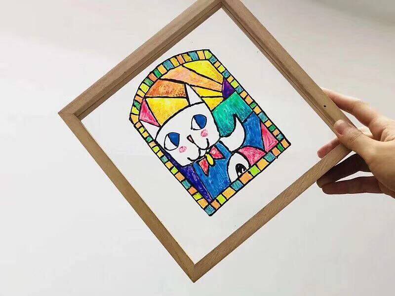 玻璃实木创意绘画双面画框亚克力相框儿童diy相框