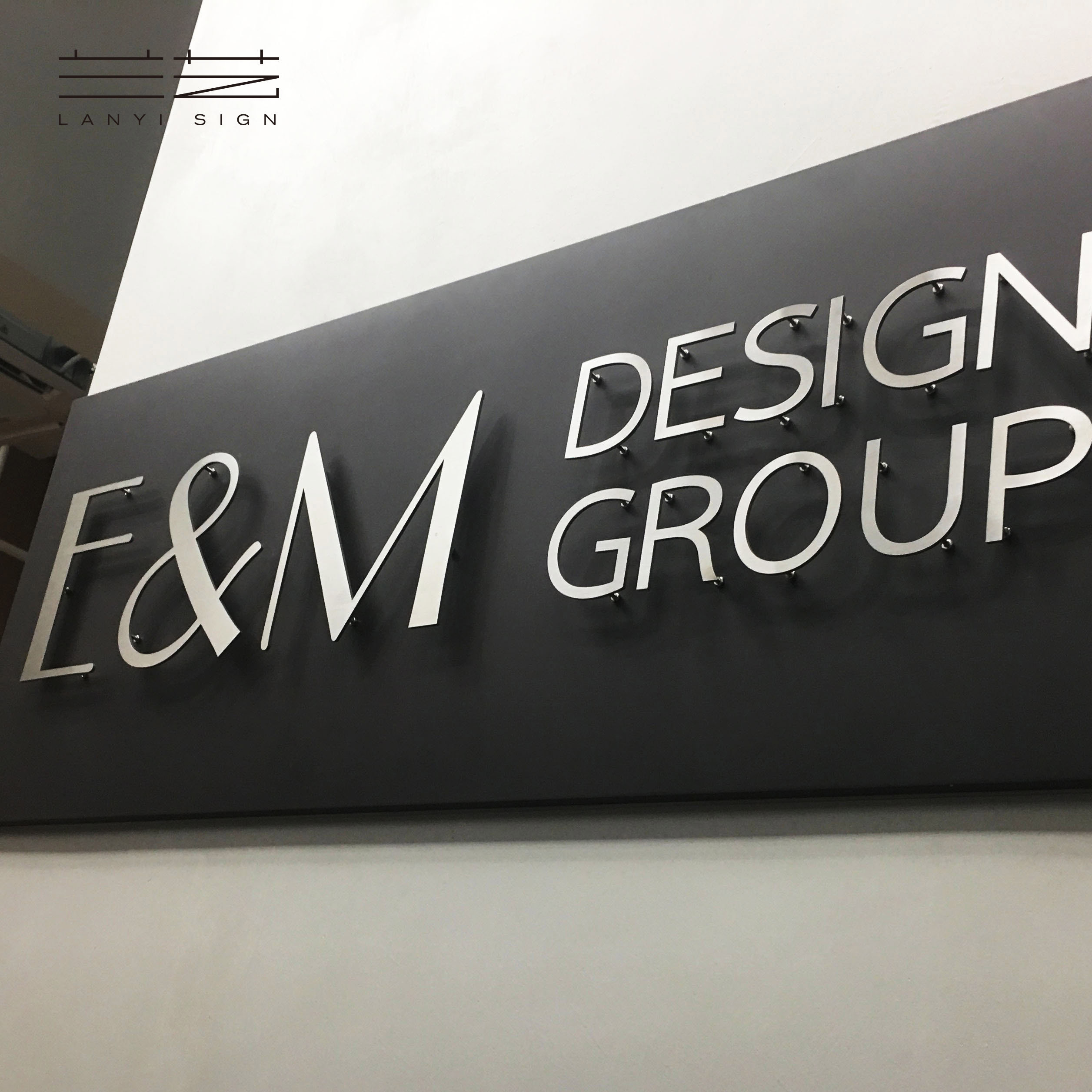 公司招牌制作拉丝不锈钢烤漆logo牌匾精工广告牌