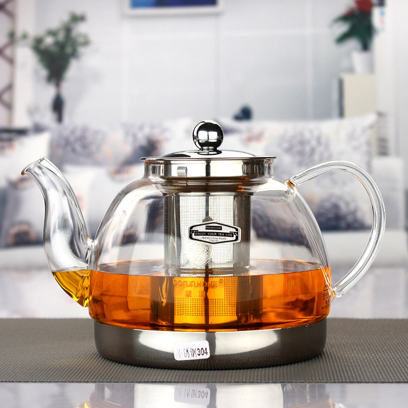 耐高温玻璃茶壶玻润电磁炉专用玻璃壶煮茶器泡茶壶不锈钢过滤茶具