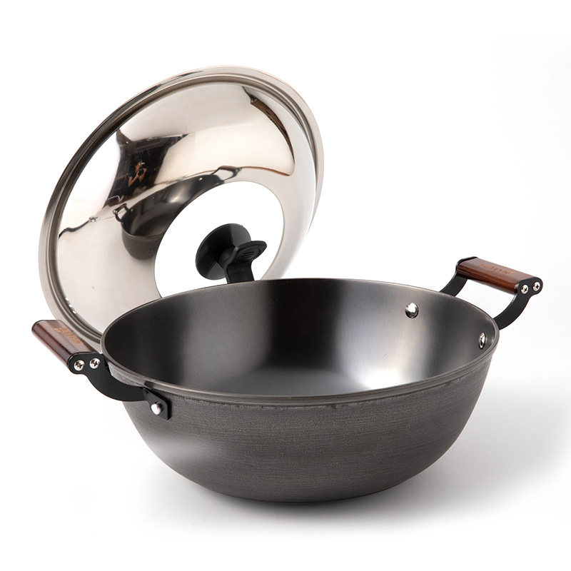 铁锅华邦炖锅铸铁蒸锅家用老式加厚电磁炉煤气灶炖锅