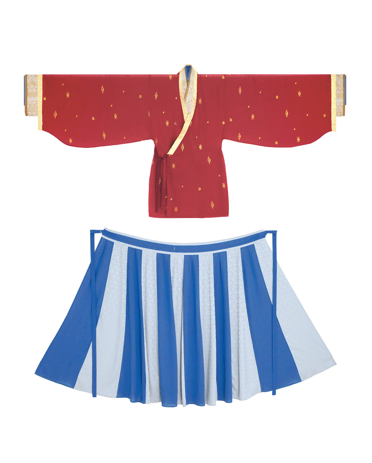 乔织羲和魏晋制汉套装交领襦垂胡袖交窬裙春季汉服