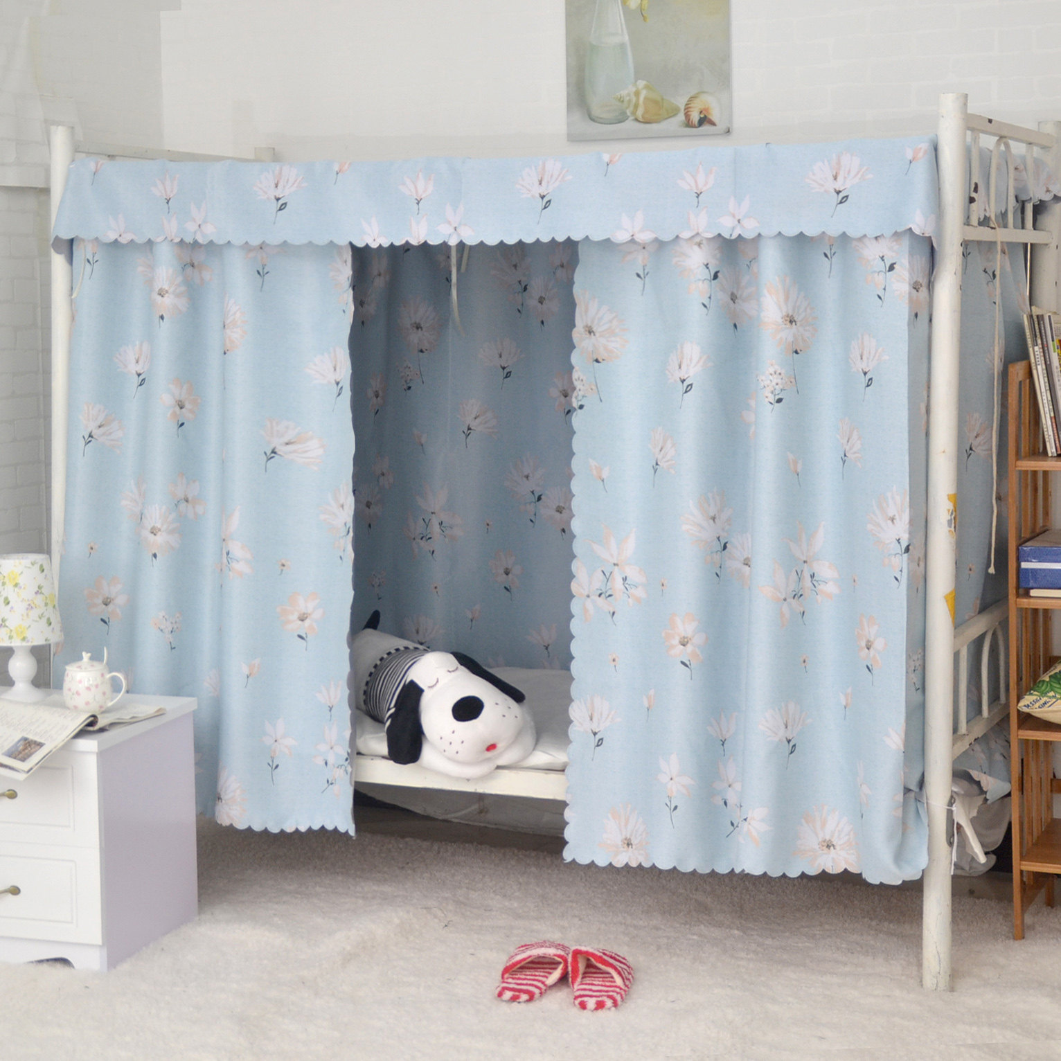 北欧ins风宿舍床帘学生物理遮光上下铺帘子男女寝室神器窗帘韩式