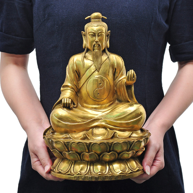 铜杨筠松杨公坐像风水祖师救贫仙师神像摆件摆件