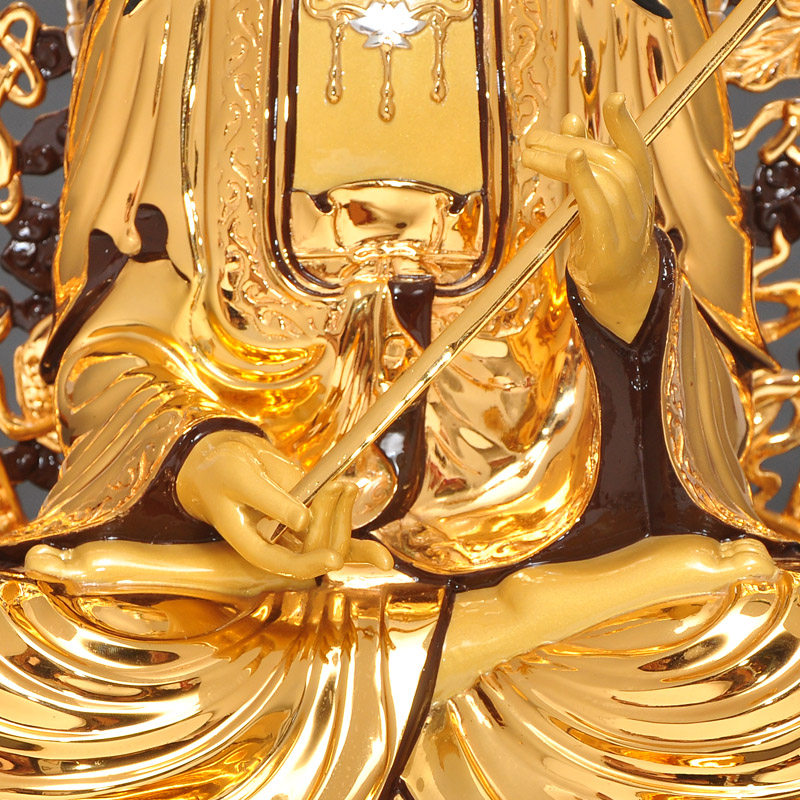 佛像台湾纯铜鎏金西方三圣大势菩萨寺庙佛堂摆件