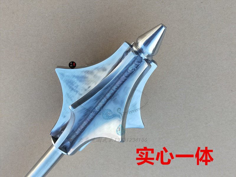 新款不锈钢六棱锤叶锤流星锤健身锤影视道具页锤兵器武术锤包邮