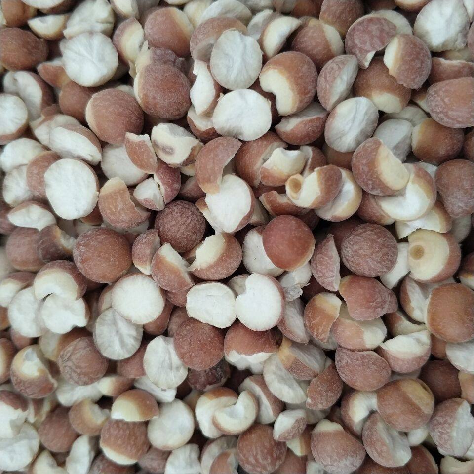 微山湖优质茨实野生开边新鲜鸡头米 红皮芡实瓣干货500g半开 包邮