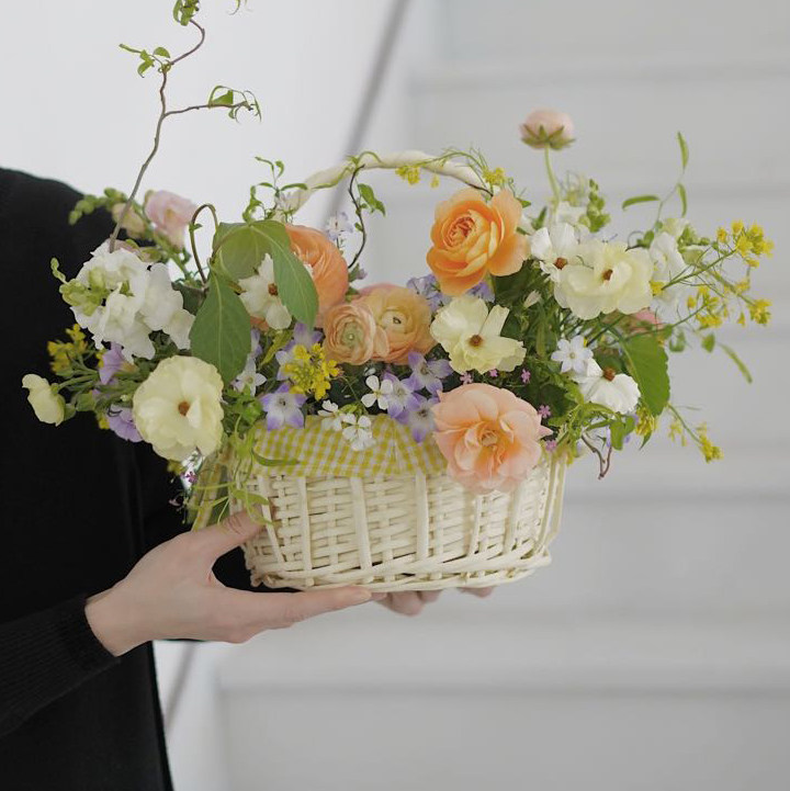 手提花篮藤编手工编织欧式韩式插花母亲节篮子花篮