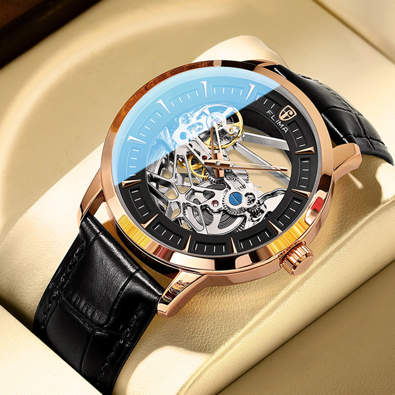 瑞士十大品牌手表男士机械表防水镂空双陀飞轮全自动男表商务潮流