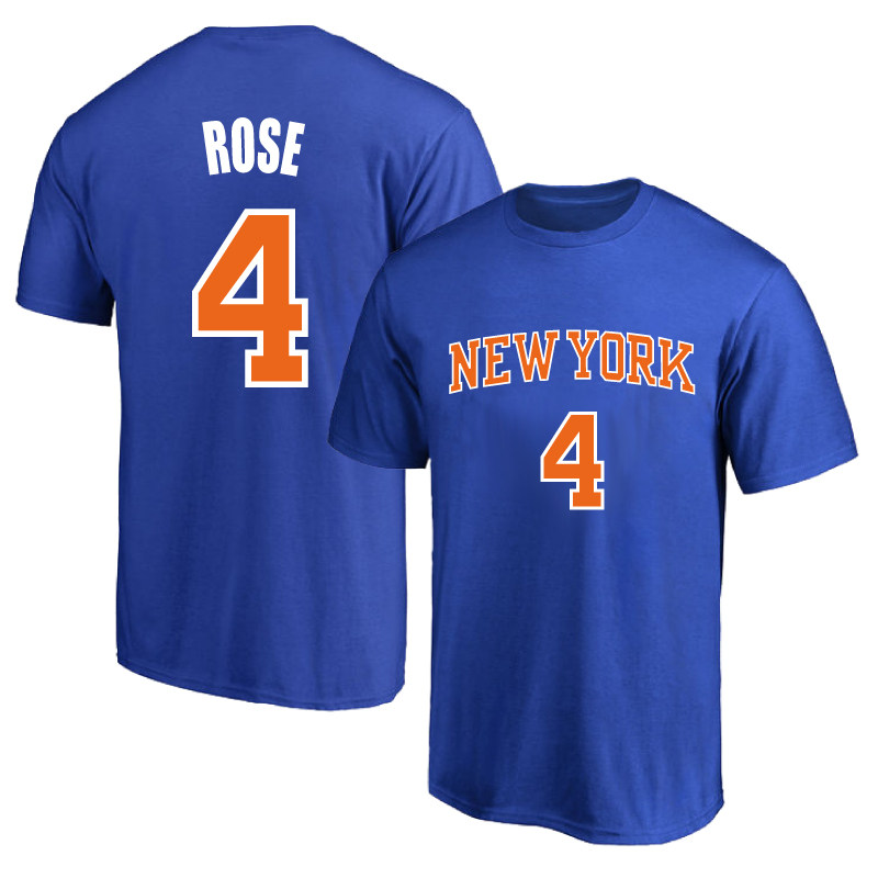 纽约尼克斯4号罗斯球衣训练纯棉圆领短袖篮球t恤