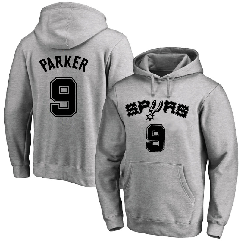 马刺9号托尼帕克球衣训练男女加厚保暖连帽套头卫衣