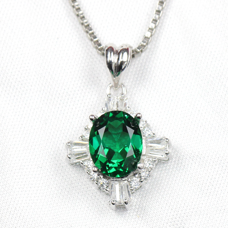 祖母祖母绿绿宝石吊坠单坠绿色碧玺项链挂饰首饰颈饰
