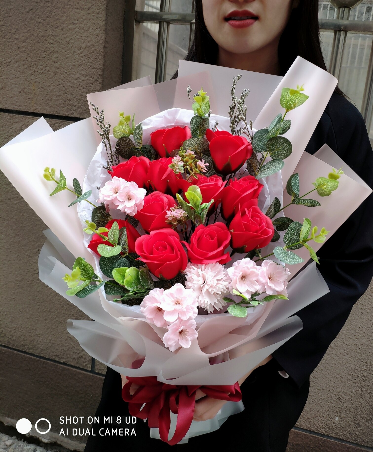 康乃馨仿真花手捧花假花母亲节妈妈生日礼物年会仿真花