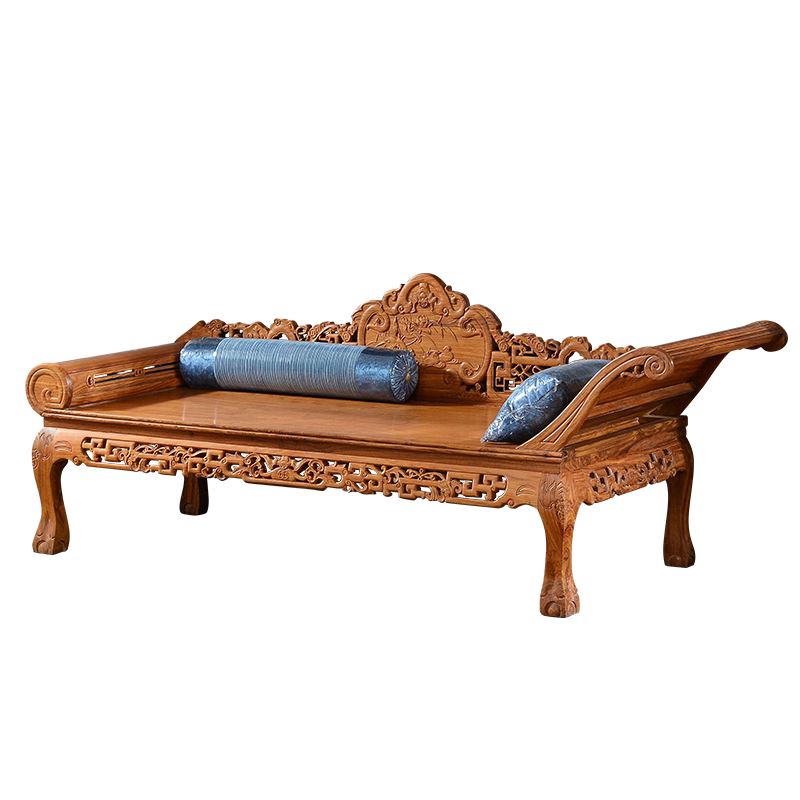 宇欣红木贵妃中式美人花梨刺猬紫檀休闲实木家具贵妃椅