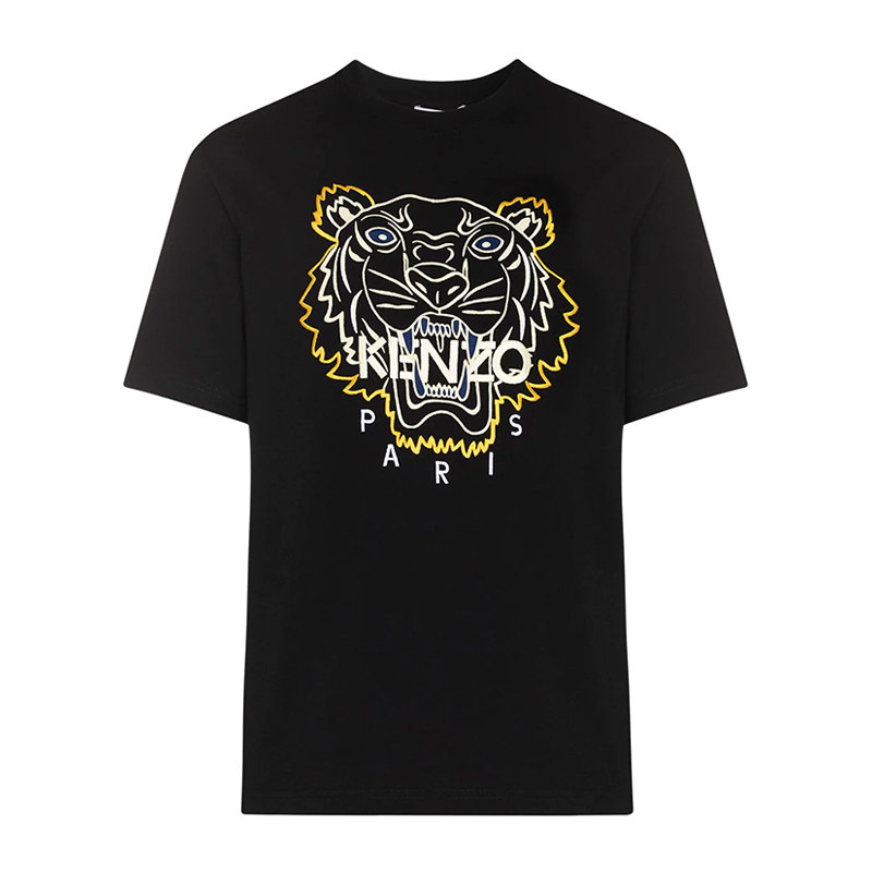 kenzo高田贤三新款男士虎头字母刺绣圆领短袖4yht恤