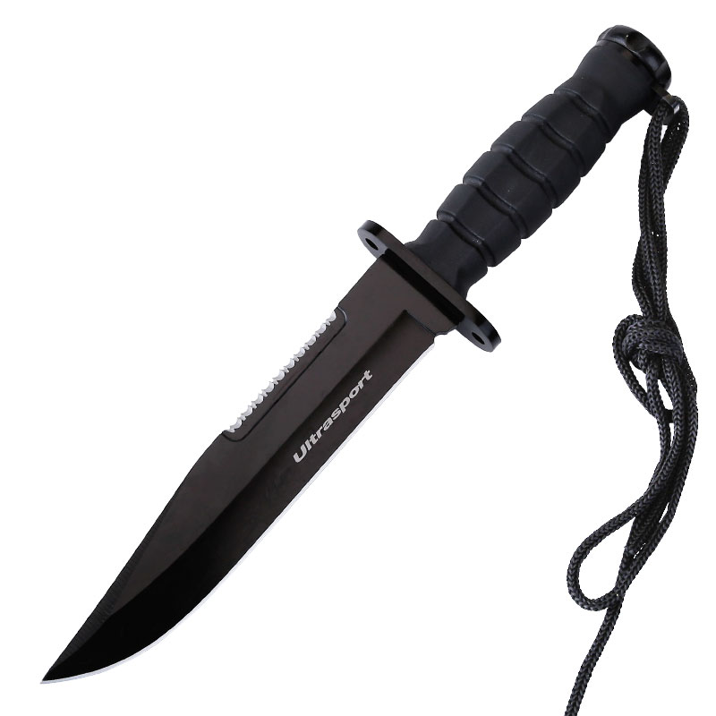 户外战术多功能工具钓鱼防身露营求生军刀锯齿刀锋利高硬度水果刀