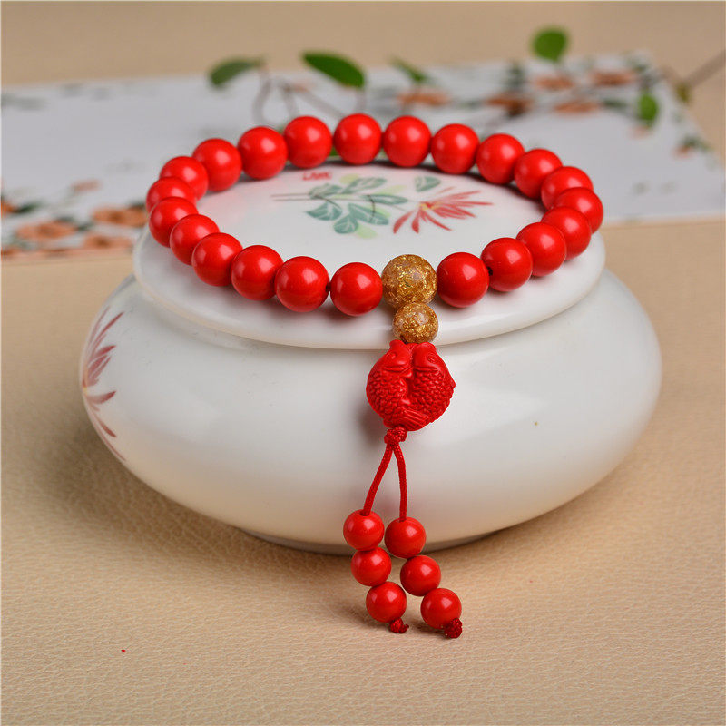 手链朱砂貔貅中国女士单圈招财转运简约单圈手手链