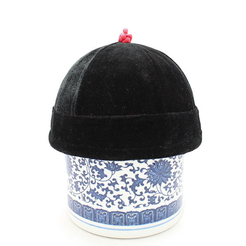 中华老字号马聚源传统男士平绒绒帽无沿包头男帽帽子