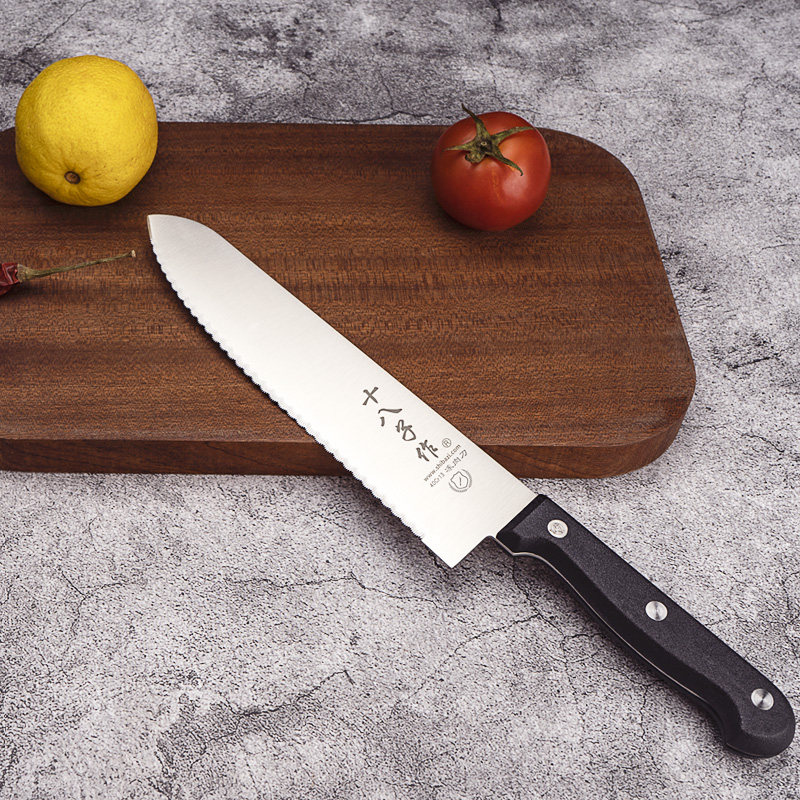 十八子作带锯锯齿切冷冻肉多用菜刀不锈钢水果厨房菜刀