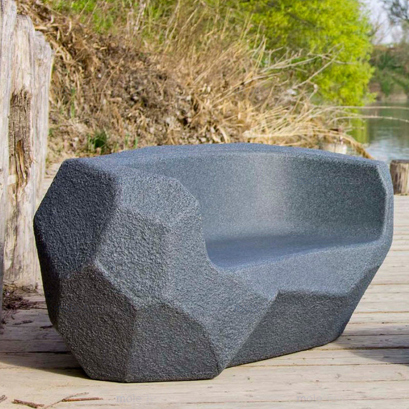 意大利magispiedras石头造型矮椅长椅矮桌茶几庭院桌椅套件