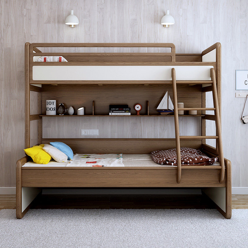 【高低】优升 北欧白腊木全实木高低床儿童床成人双层床子母