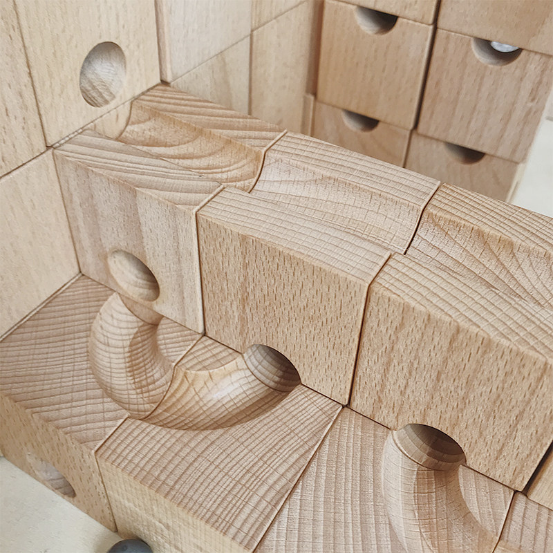 waymove惟木匠心空间思维建构拼搭54块标准套装滚珠塑料积木