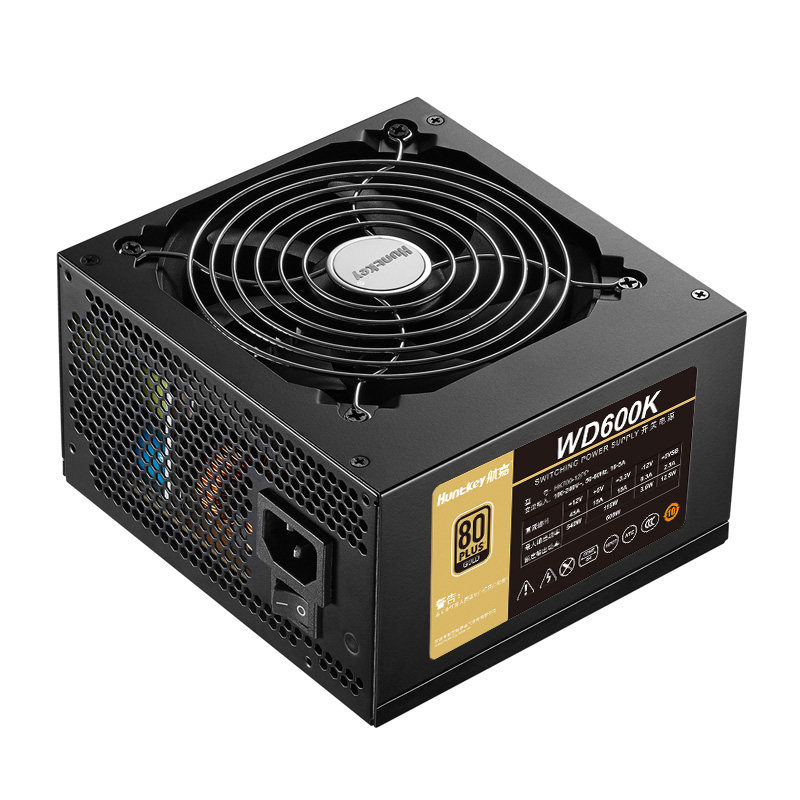 航嘉wd600k额定600w台式机电源静音支持背线电脑游戏电源吃鸡电源