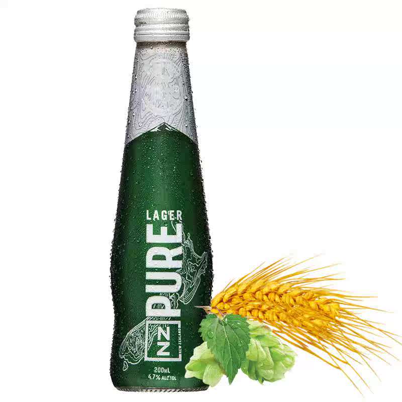 啤酒nzpurelagerbeer新西兰进口恩之200ml24瓶啤酒