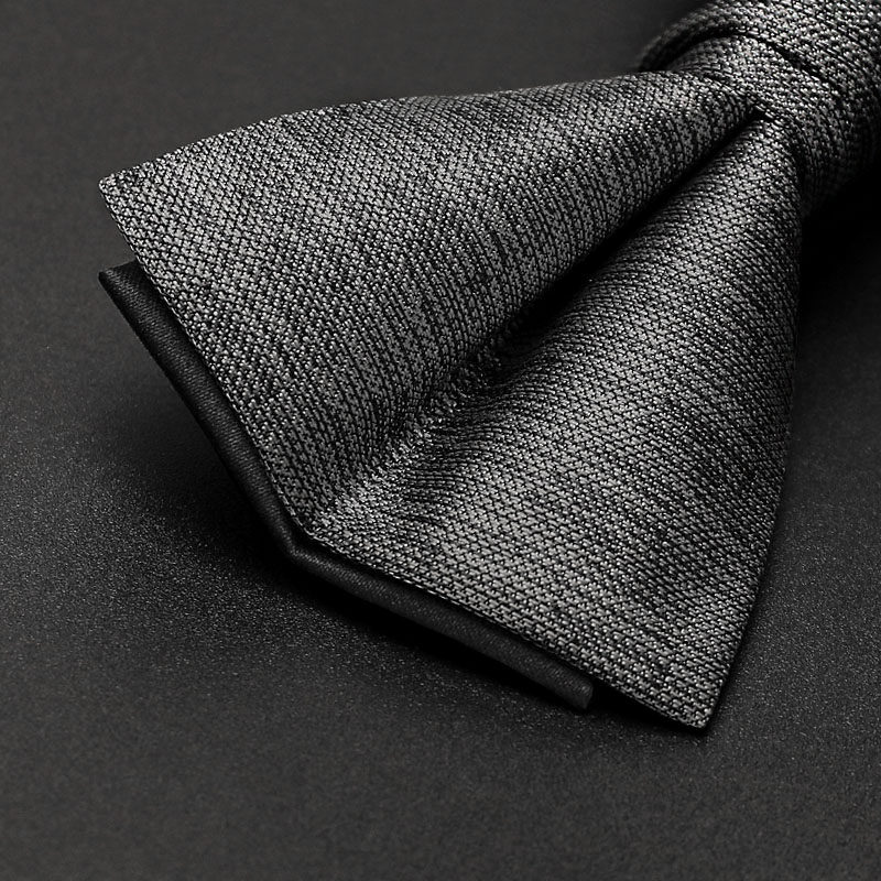 兄弟伴郎领结烟灰灰色男士英伦西装蝴蝶结新郎领结