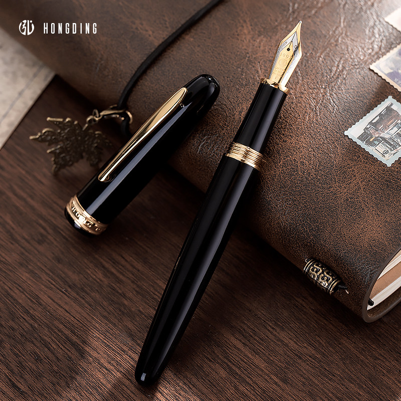 弘典钢笔土星树脂14k金笔男士高档礼盒女生专用复古生日礼物送礼