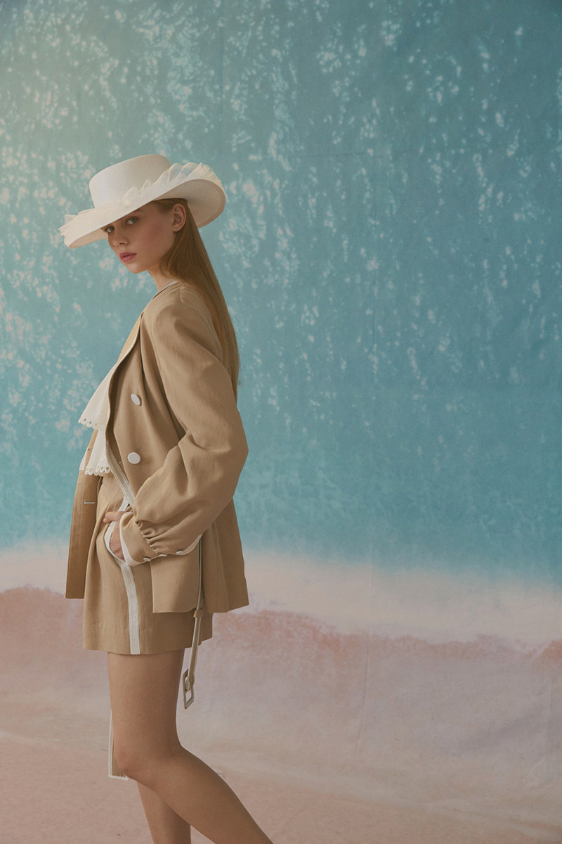 秒发romanchic 2020春夏秀场韩国代购法式复古双排扣腰