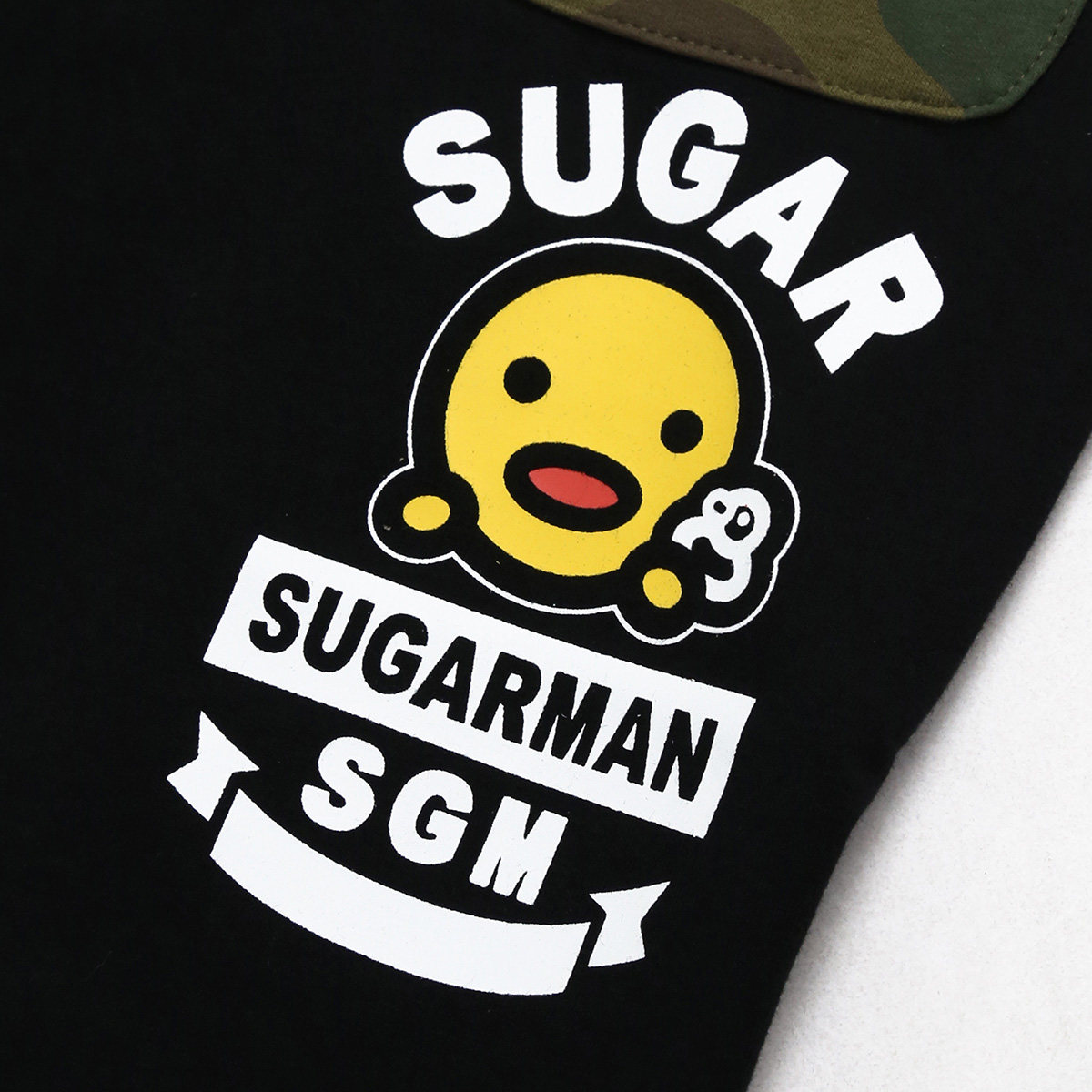 sugarman糖人香港潮牌2019 小黄鸭 单边迷彩拼接长裤 童装亲子装