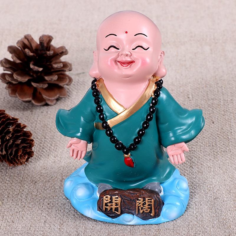 创意小和尚摆件保平安办公室小沙弥桌面装饰品客厅家居酒柜工艺品