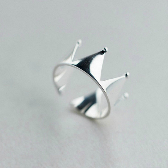 Fashion temperament original design minimalist personality S925 sterling silver joint ring Crown poly ring female wild jewelry Fashion temperament original design minimalist personality S925 sterling silver joint ring Crown poly ring female wild jewelry