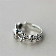 Xiao Zhang's story is simple S925 sterling silver jewelry personalized skull opening ring, men and women couples Xiao Zhang's story is simple S925 sterling silver jewelry personalized skull opening ring, men and women couples