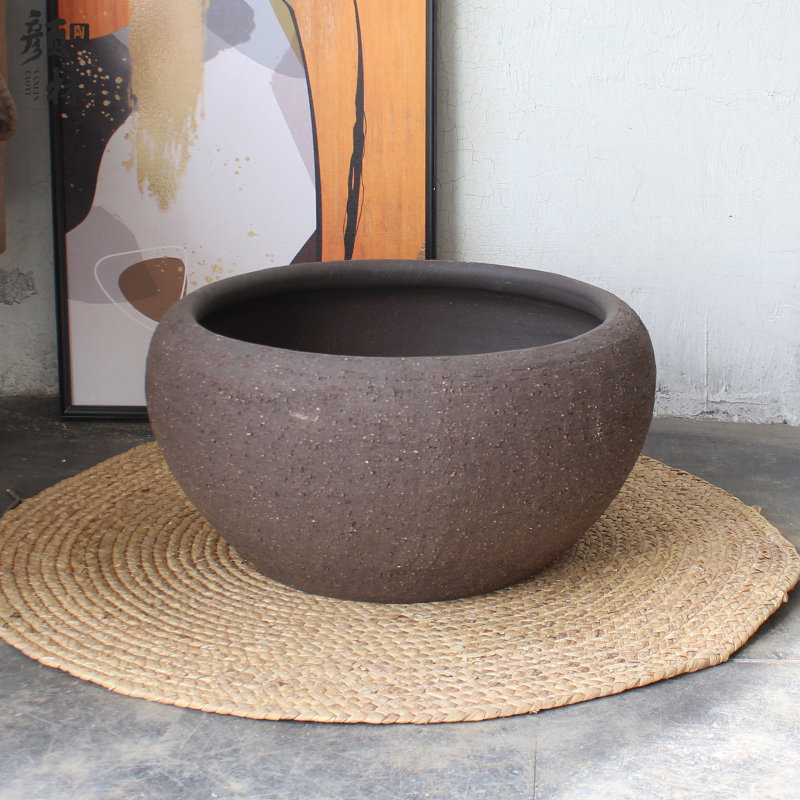 水养盆椭圆收口花盆睡莲鱼盆浅盆缸花大口盆矮花盆