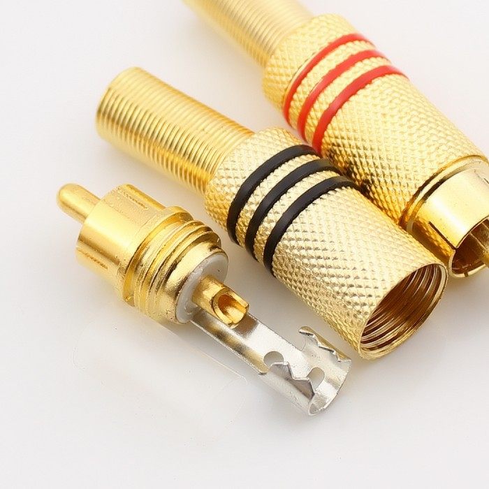 av插头rca镀金金莲花头焊接音视频公头视频rca头
