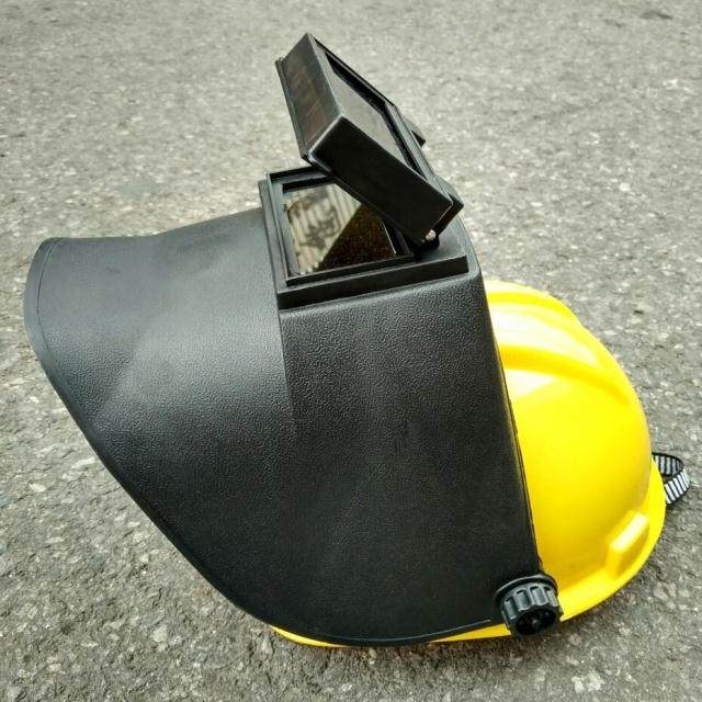 插件式高空作业电焊面罩 焊接防护高空帽 安全帽氩弧焊头戴式面屏