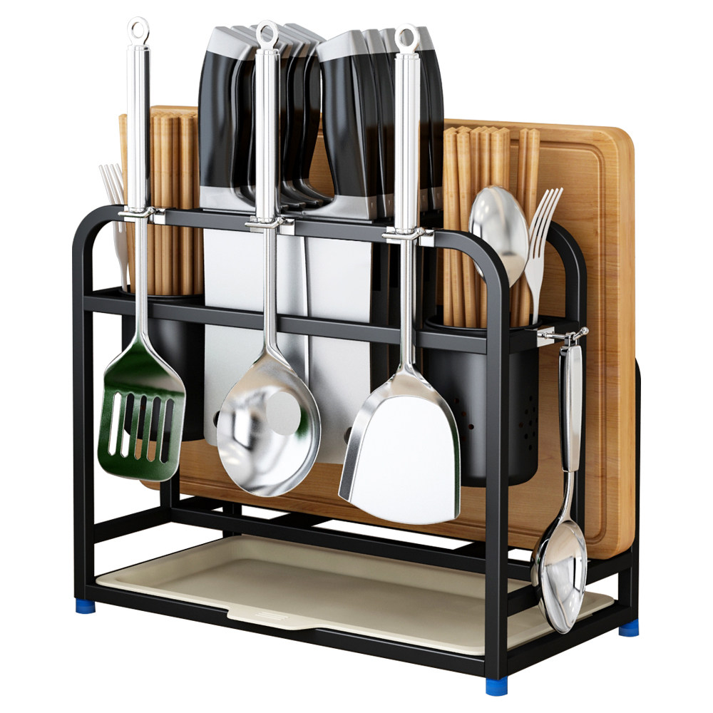 多功能不锈钢刀架砧板架厨房用品置物架菜刀菜板架筷子用具收纳架