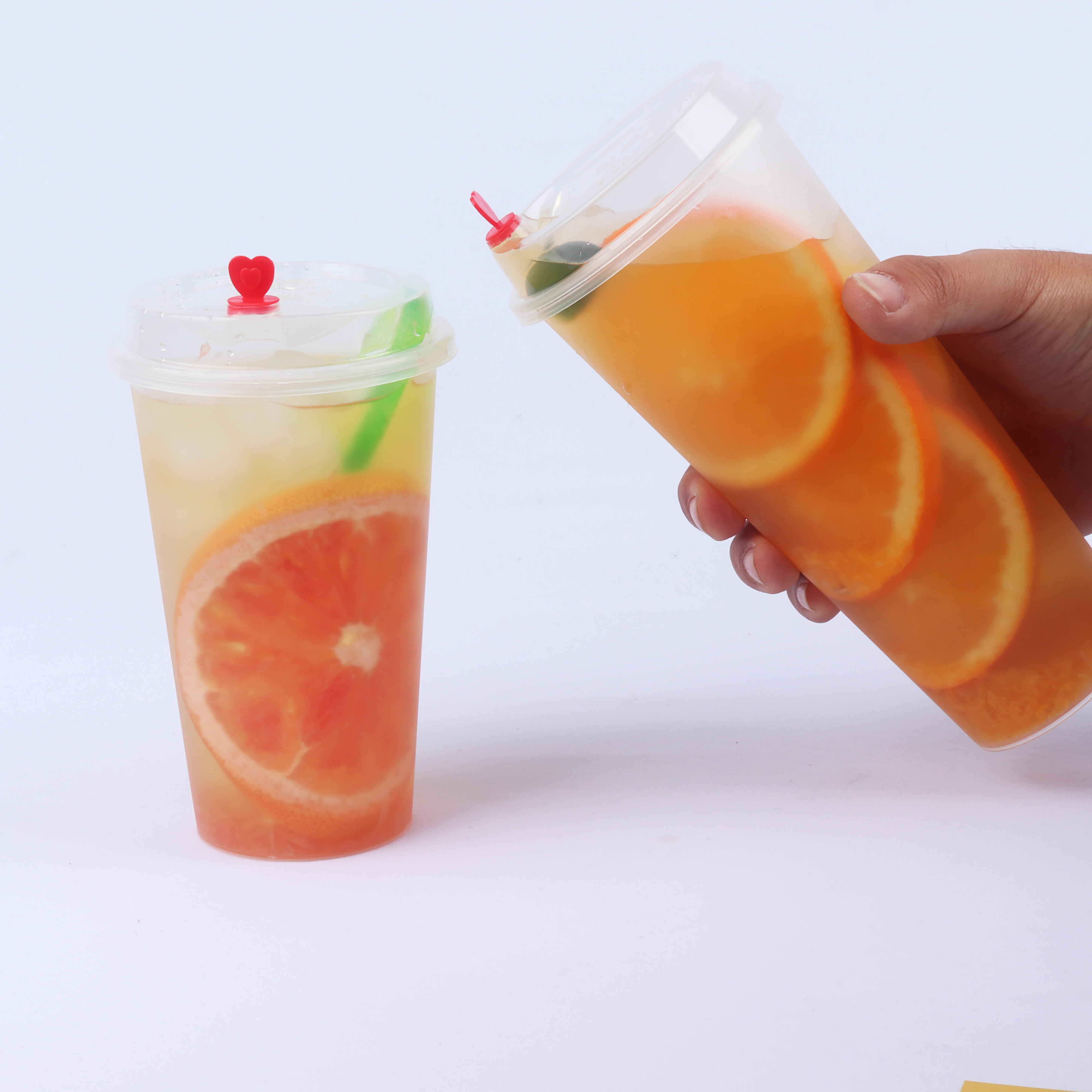 注塑口径奶茶700ml一次性塑料磨砂500ml果汁饮料打包塑杯